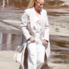 Animals 2026 Gillian Anderson Off-White Wool Trench Coat