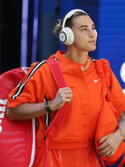 Aryna Sabalenka US Open 2026 Orange Nike Jacket