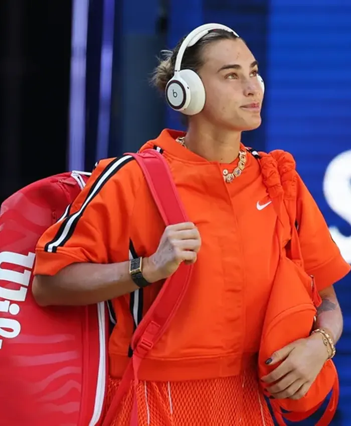 Aryna Sabalenka US Open 2026 Orange Nike Jacket