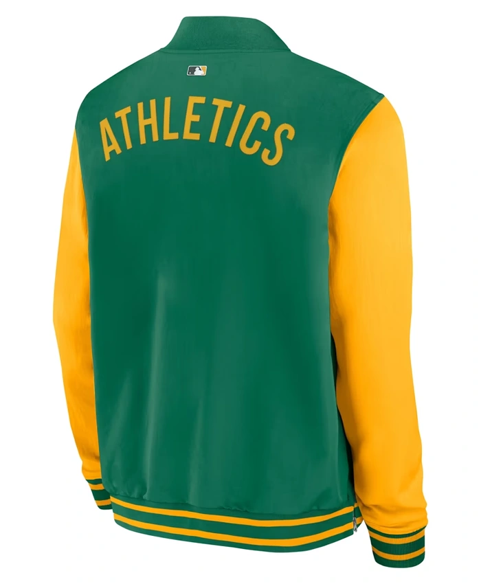 Athletics Nike Dugout Relaxed Kelly Green Jacket Back