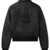 Avirex Fall Winter 2026 Studded Icon Cropped Leather Black Bomber Jacket back view