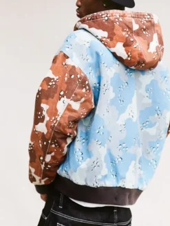 Awake NY Fall 26 Blue, Brown And Camouflage Green Zip Hoodie back view