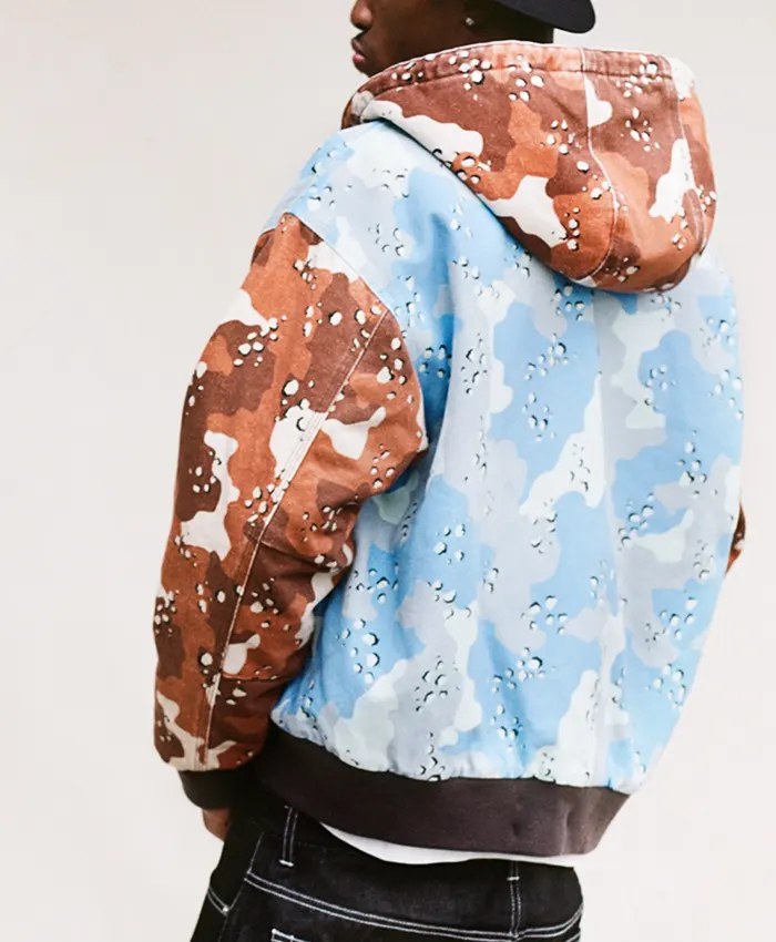 Awake NY Fall 26 Blue, Brown And Camouflage Green Zip Hoodie back view