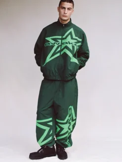 Awake NY Fall-Winter 2026 Green Star-Logo Polyester Tracksuit front view
