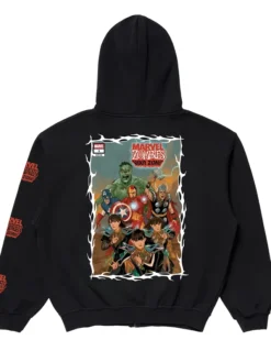 BABYMETAL x Marvel Zombies Black Fleece Zip-Up Hooded Jacket back view