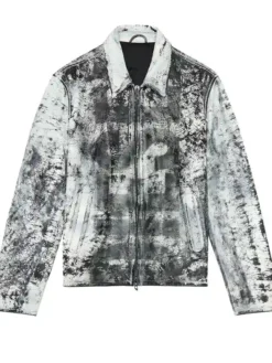 BTS ARIRANG World Tour Chicago Jungkook Diesel L-Pylon-A Cracked-Finish Leather Jacket front view
