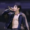BTS ARIRANG World Tour Los Angeles Jungkook Black Cotton Workwear Jacket front view