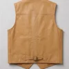 BTS Drake FOMO Fear of Missing Out 2026 Yellow Tan Leather Vest back view