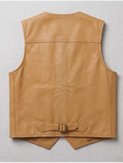 BTS Drake FOMO Fear of Missing Out 2026 Yellow Tan Leather Vest back view
