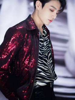 BTS Jungkook Red Sequin Jacket