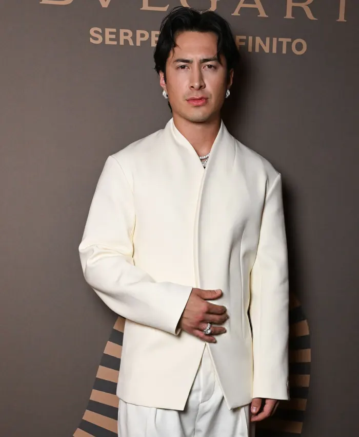 BVLGARI Serpenti Infinito 2026 Hudson Williams White Jacket For Sale