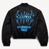 Balenciaga x SEGA Sonic the Hedgehog Black Satin Bomber Varsity Jacket back view