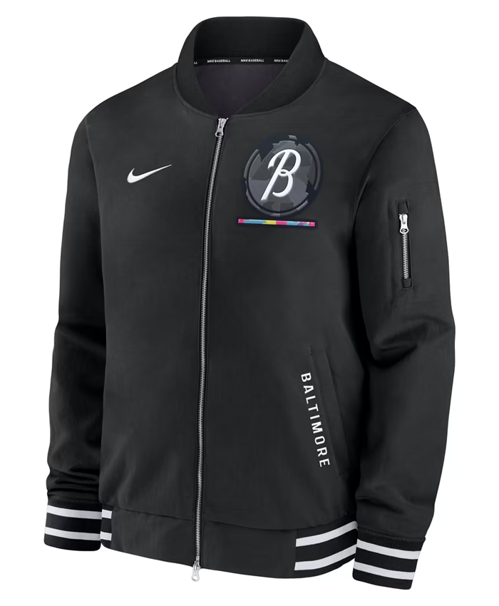 Baltimore Orioles Nike City Connect Game Time Full Zip Bomber Jacket