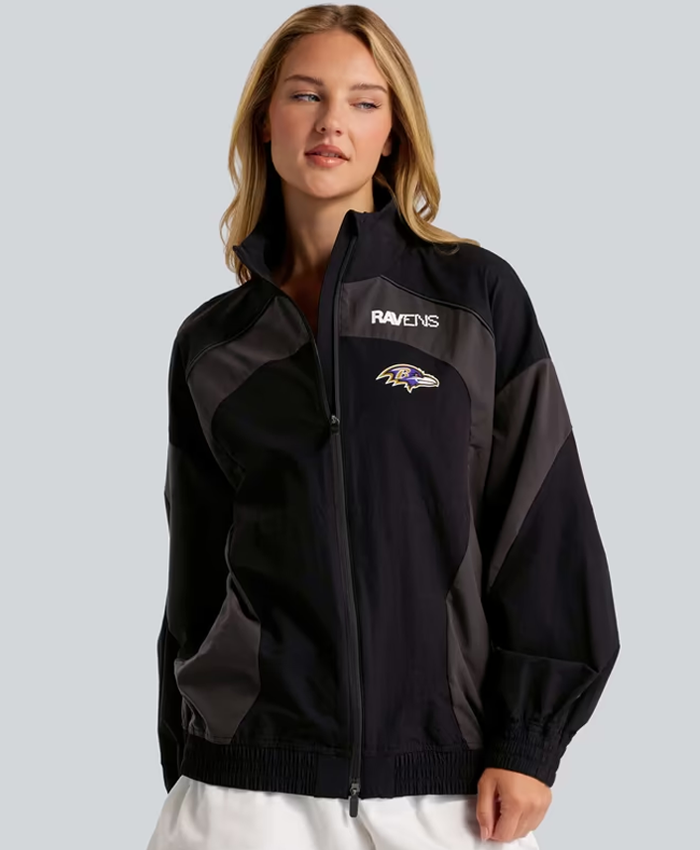 Baltimore Ravens lululemon Women's Black Ventilated Oversized Track Jacket
