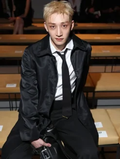 Bang Chan Fendi Milan Fashion Week Black Jacket