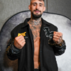 Black UFC 331 letterman Varsity Jacket