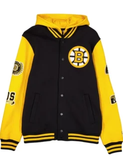 Boston Bruins Throwback Patch Letterman Varsity Jacket