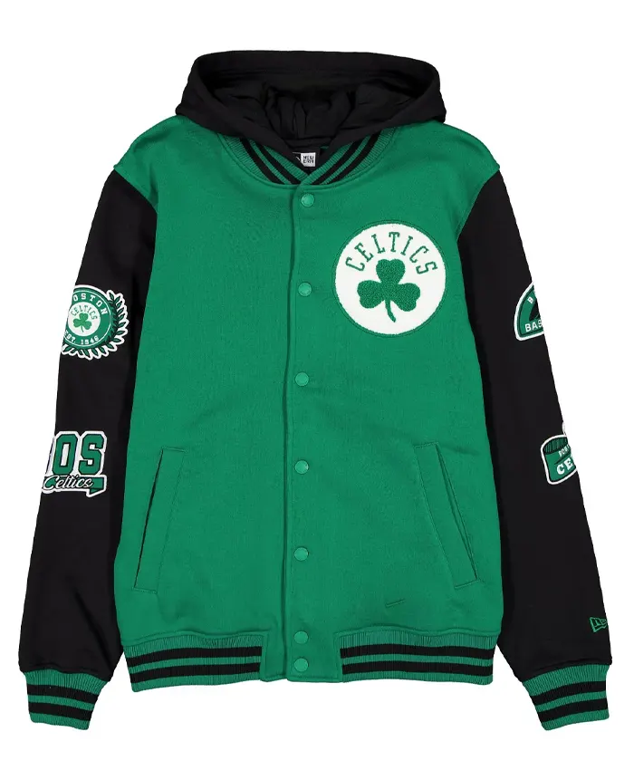 Boston Celtics Throwback Patch Letterman Varsity Jacket