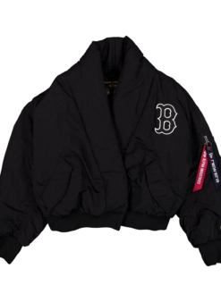 Boston Red Sox x Alpha x New Era Black Shawl Collar Flight Jacket