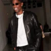Bottega-Veneta-SS27-Travis-Scott-Black-Cafe-Racer-Leather-Jacket