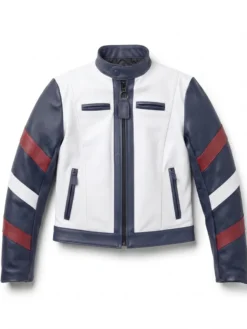 Bruce Lee Vintage Motorcycle White Jacket