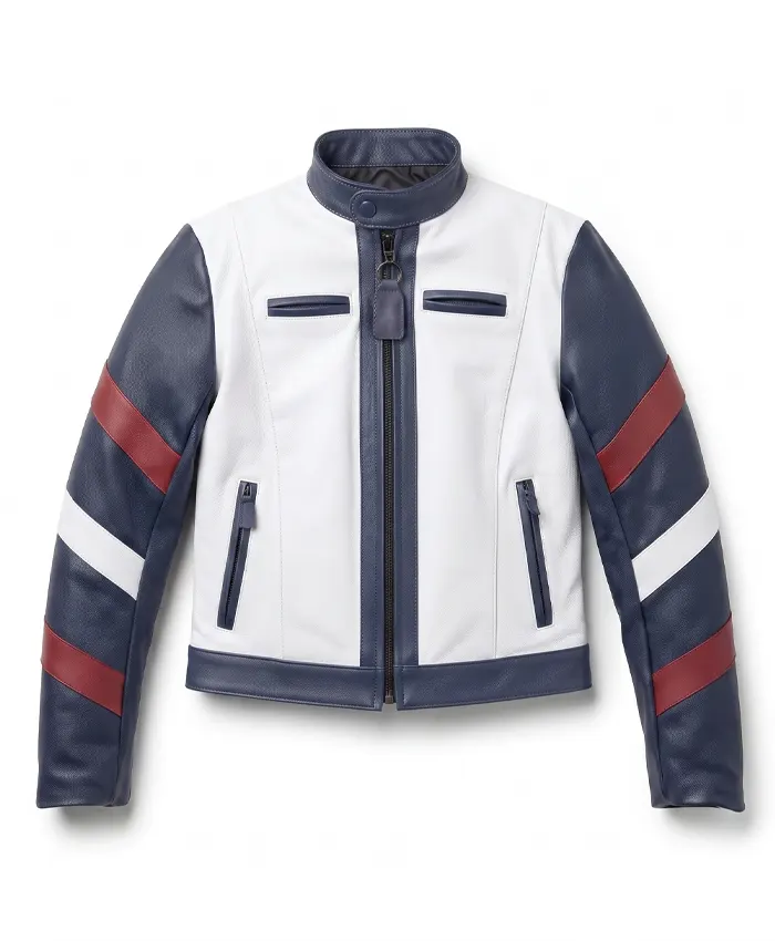 Bruce Lee Vintage Motorcycle White Jacket
