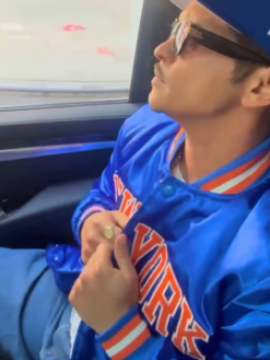 Bruno Mars New York Knicks Blue Varsity Jacket