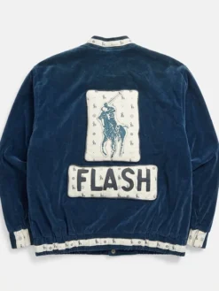 Buy-1980s-Dapper-Dan-Polo-Navy-Blue-Velvet-Bomber-Jacket