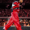Buy Chris Brown RB Tour Red Leather Tracksuit Pants and Jacket For Sale
