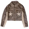 Buy Double Star Brown Leather Moto Style Jacket By Stoosh