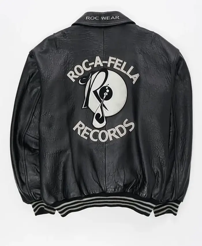 Buy-Jay-Z-Roc-A-Fella-Records-Black-Leather-Varsity-Jacket-Back-View