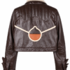 Buy Squirrel Girl Cropped Brown Leather Jacket For Womens