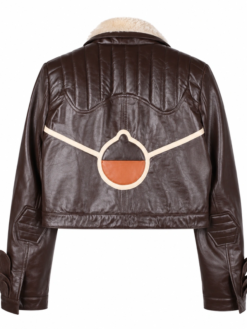 Buy Squirrel Girl Cropped Brown Leather Jacket For Womens