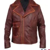 Captain America The First Avengers Distressed Brown Biker Genuine Leather Jacket For Sale