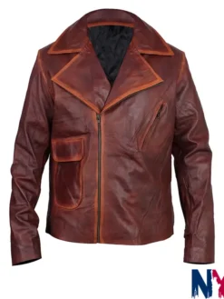 Captain America The First Avengers Distressed Brown Biker Genuine Leather Jacket For Sale