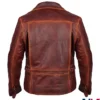 Captain America The First Avengers Distressed Brown Leather Jacket Back
