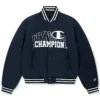 Champion Stadium Bomber Varsity Jacket Navy