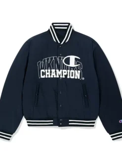 Champion Stadium Bomber Varsity Jacket Navy