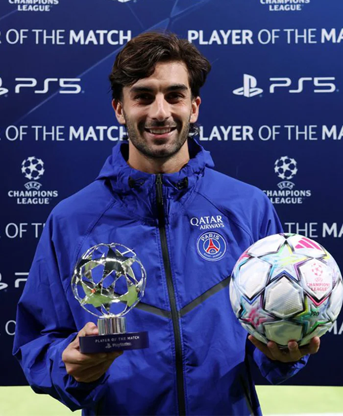 Champions-League-Debut-PSG-2026-Ferran-Torres-Blue-Track-Jacket-Front-View