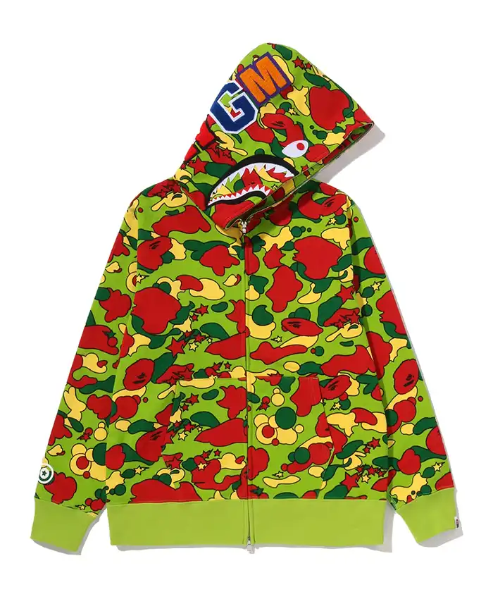 Charlize Theron's Africa Outreach Project 2026 Annual Block Party Kid Cudi Camo Shark Zip Green Hoodie front view