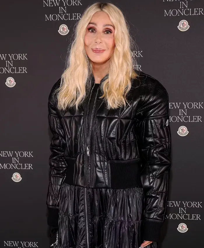 Cher New York Fashion Week Event Black Leather Jacket