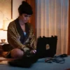 Chiara Movie Masterplan 2026 Simona Tabasco Brown Silk Printed Robe