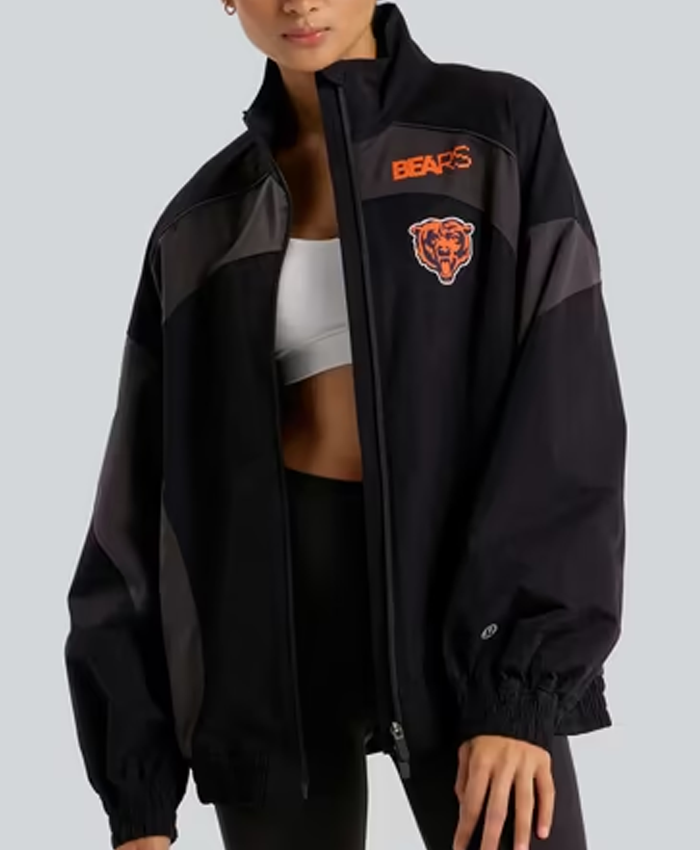 Chicago Bears lululemon Women's Black Ventilated Oversized Track Jacket
