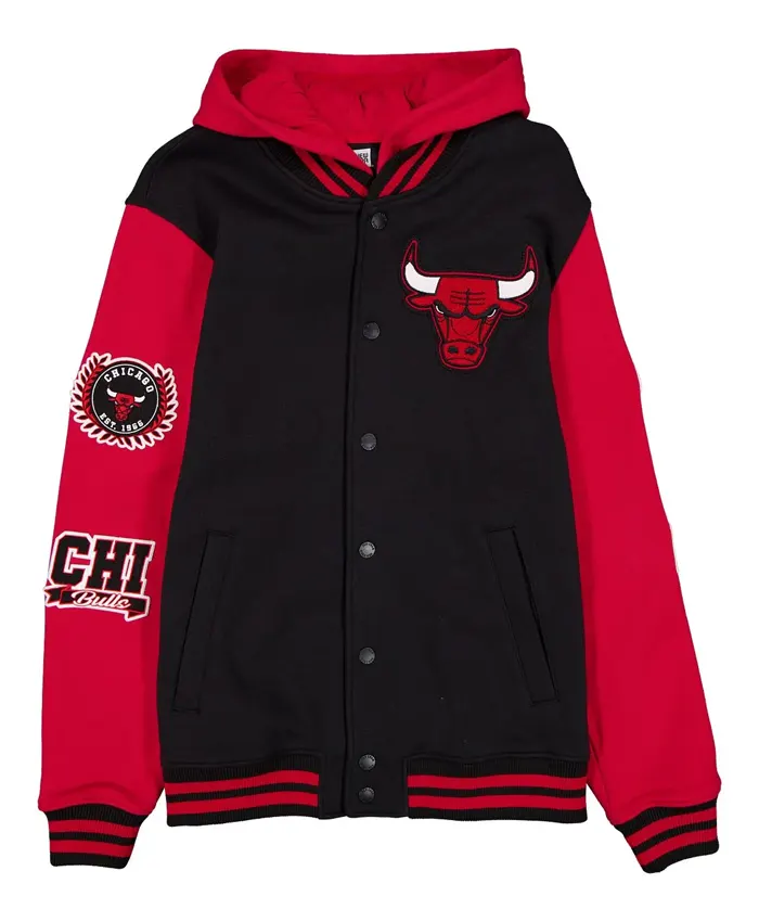 Chicago Bulls Throwback Patch Letterman Varsity Jacket