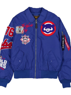 Chicago Cubs New Era x Alpha Industries MA-1 Bomber Royal Blue Jacket
