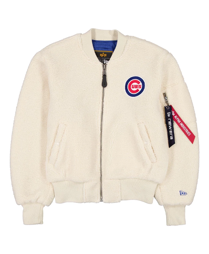 Chicago Cubs x Alpha x New Era MA-1 Sherpa Flight Bomber Jacket