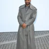 Chiwetel Ejiofor Burberry Fashion Show Oversized Grey Leather Trench Coat