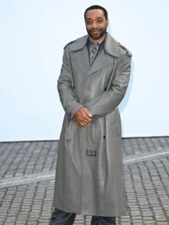 Chiwetel Ejiofor Burberry Fashion Show Oversized Grey Leather Trench Coat