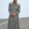 Chiwetel Ejiofor Burberry Fashion Show Oversized Leather Trench Coat For Sale