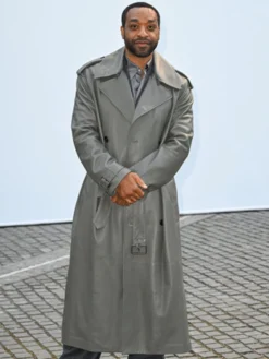 Chiwetel Ejiofor Burberry Fashion Show Oversized Leather Trench Coat For Sale